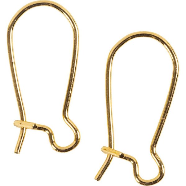 Gullbelagte ørekroker 15 mm 10 stk Gullbelagte ørekroker 15 mm 10 stk