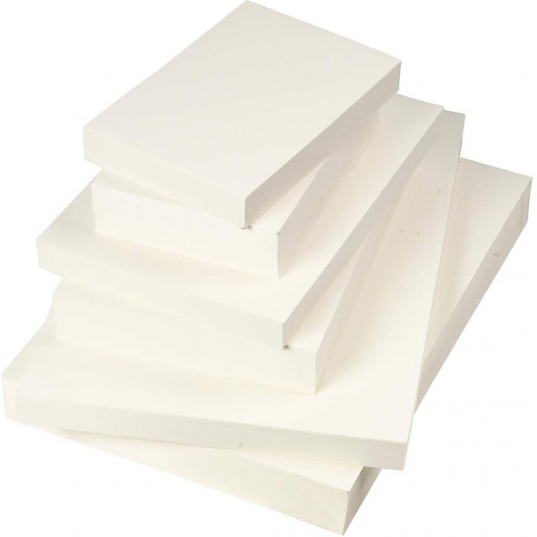 Akvarellpapper - vit - A3, A4, A5 - 200+300 g - 100 ark Akvarellpapper - vit - A3, A4, A5 - 200+300 g - 100 ark