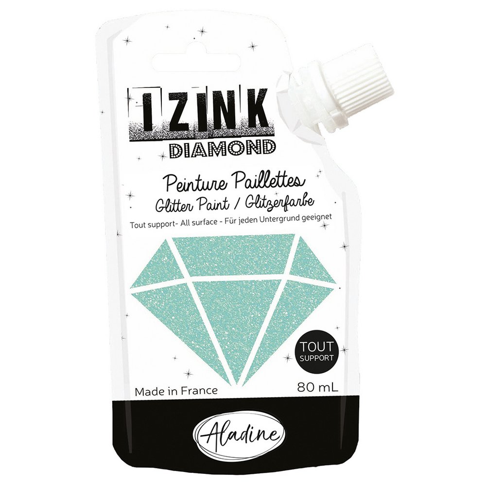 Glitterfarve Diamond 80 ml - Pastelgrøn - Glitterfarver, Effekt- & strukturfarver, Hobbyfarve