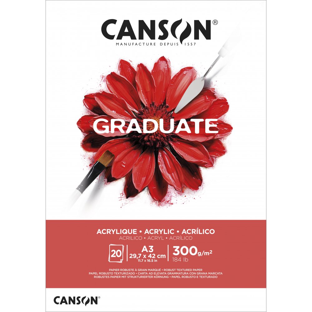 Graduate Acryl & Olieblok 290g 20 ark - A3 - Akrylblok, Blok