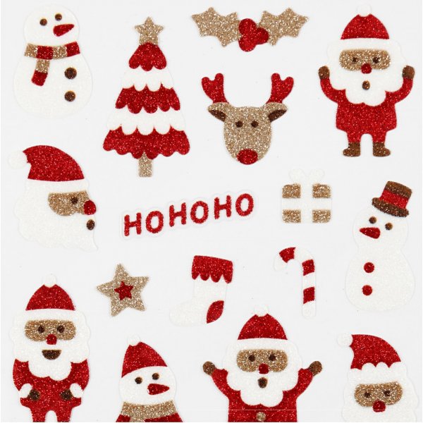 Glitterstickers - jultomte Glitterstickers - jultomte