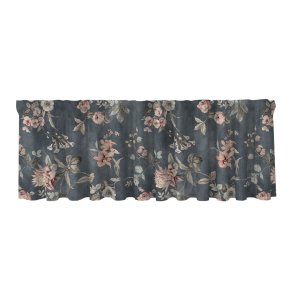 Nessie multifrakke med blomster- og bladmønster 50 cm Blå - I metermål Nessie multifrakke med blomster- og bladmønster 50 cm Blå - I metermål