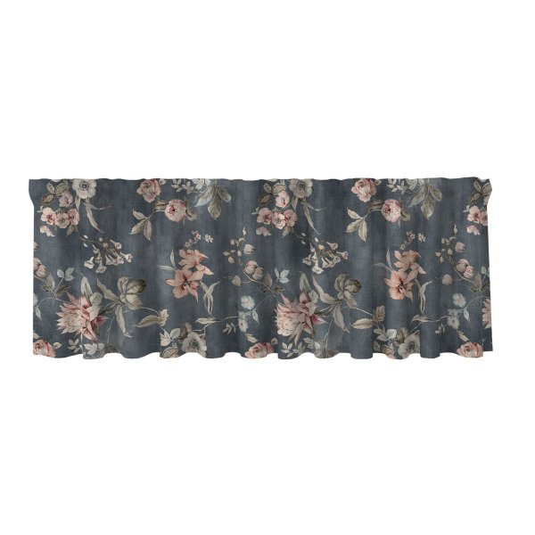 Nessie multifrakke med blomster- og bladmønster 50 cm Blå - I metermål Nessie multifrakke med blomster- og bladmønster 50 cm Blå - I metermål