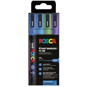 Poscaset PC-3M Blå/Grøn Glitter - 4-pak Poscaset PC-3M Blå/Grøn Glitter - 4-pak