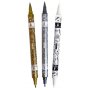 Metallic markers dubbla spetsar 3 f�rger - duo tip