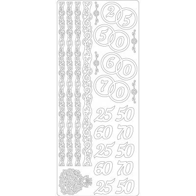 Peel off s - 25-70 jubileum - Klistremerker, Strø, klistremerker & smådekorasjoner, Dekorativt materiale, Hobbymateriale, Håndverk