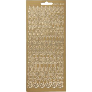 Klisterm�rker bogstaver 10x23 cm guld - 1 ark