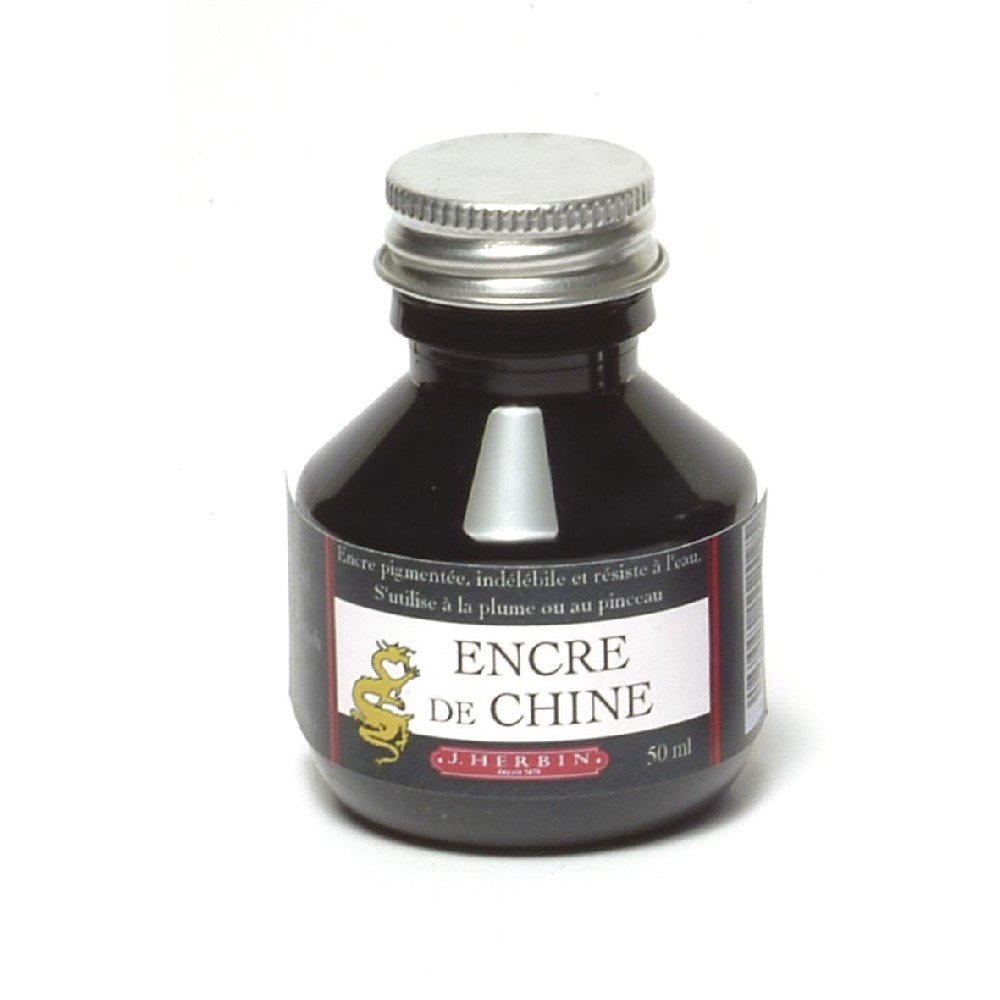 Indian Ink Herbin Black - 50 ml - Tusch & Blæk, Kunstnerfarver