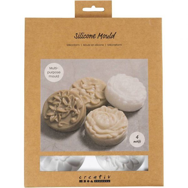 Silikonform - Rund med blommönster Silikonform - Rund med blommönster