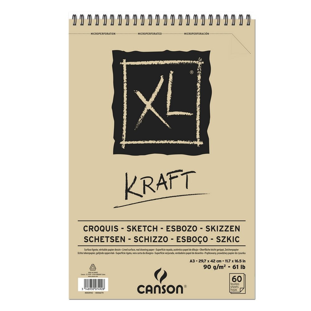 Canson XL Kraft 90 g - A3 - Tegneblok, Blok