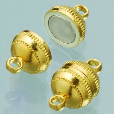 Magnetls  8 mm - guldplterad 2 st boll