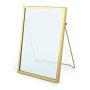 Rektangul�r glasram med metallkant och st�ll 13 x 18 cm