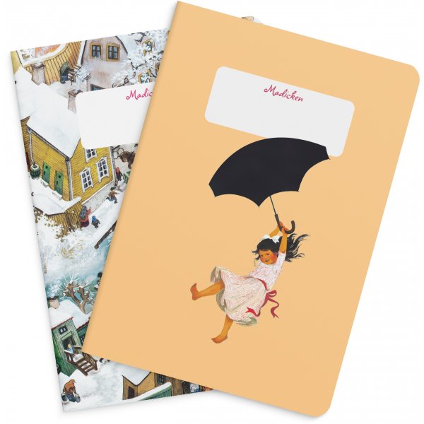 Anteckningsbok Madicken Astrid Lindgren & Ilon Wikland linjerad - 2-pack