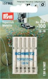 Symaskinenåle Topstitch/Metallic 80-100 5-pak