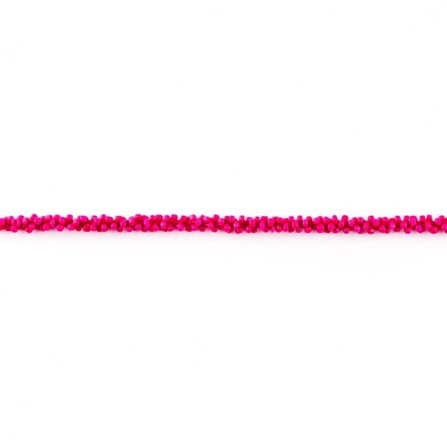 Bort/kantbånd med perler II - Fuchsia - Rand, Bånd & dekorationsbånd, Tekstilbånd & snor