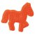 Perleplade hest orange - 13 cm
