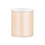 Satinband - 25 m - Kr�mvitt - Bredd: 100 mm