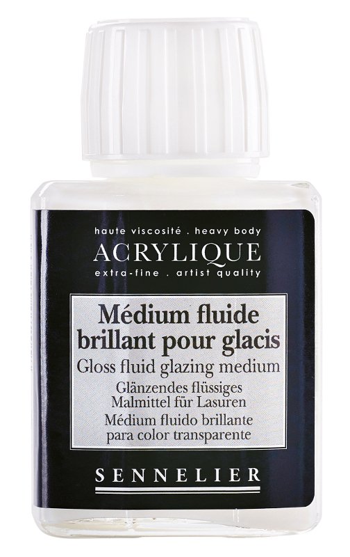 Akrylmedium Sennelier 75 ml - Gloss Fluid Glazing Medium - Akrylmedier, Malermedium, Fernis og kunstner medier til kunstmaling