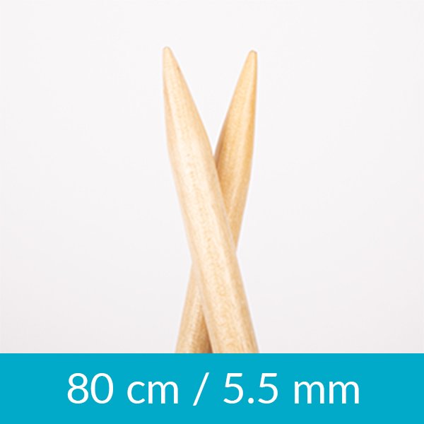 Cirkulære strikkepinde - Birch - 80 cm 5,50 mm / 31,5in US 9 - Rundpinde, Strikkepinde, Strikning, Strikke, hækle, knytte og væve