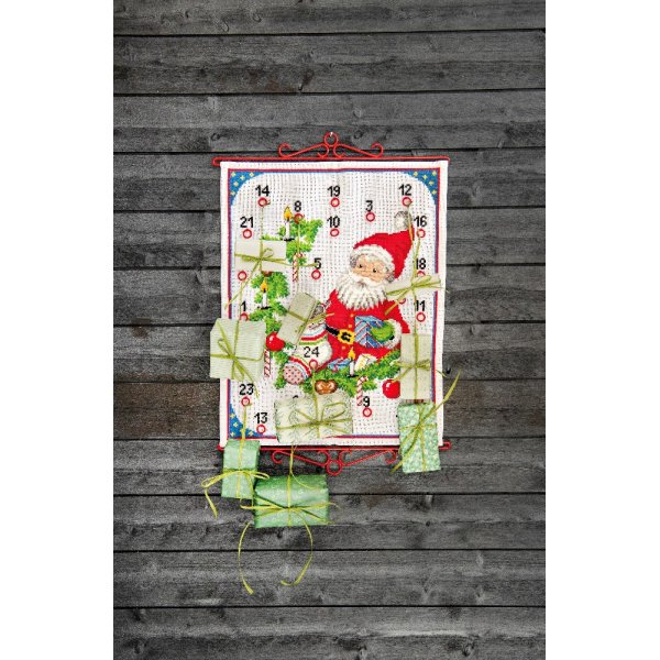 Broderikit julkalender - Tomte och polkagrisar