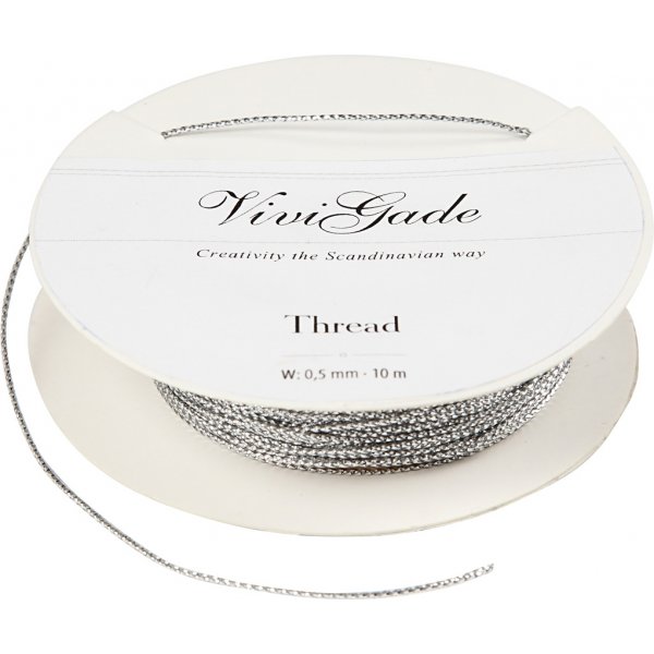 Tråd - 0,5 mm silver - 10 m Tråd - 0,5 mm silver - 10 m