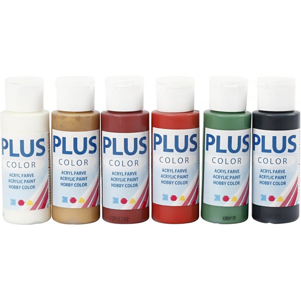 Plus Color Hobbyfärg - julfärger - 6 x 60 ml Plus Color Hobbyfärg - julfärger - 6 x 60 ml