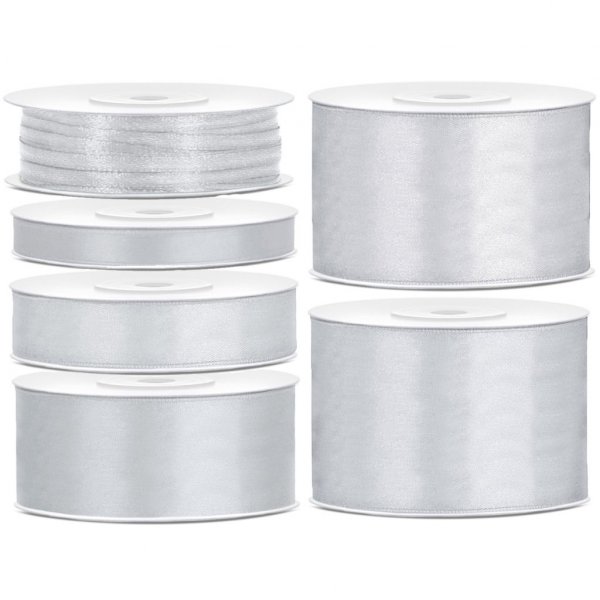 Satinband - 25 m - Silver Satinband - 25 m - Silver