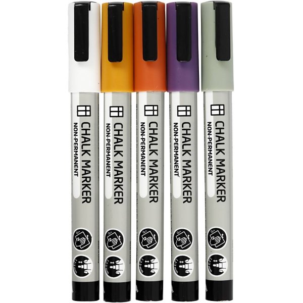 Chalk Markers - dova färger - 5 st Chalk Markers - dova färger - 5 st