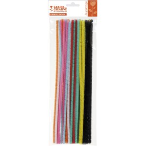 Piprensare 6 mm, 45 stycken i 9 f�rger, 30 cm