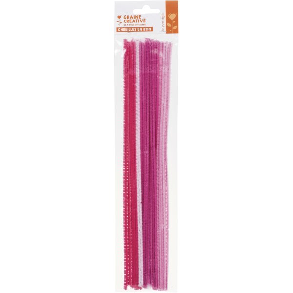 20 cheniller 6 mm i blandade rosa nyanser 20 cheniller 6 mm i blandade rosa nyanser