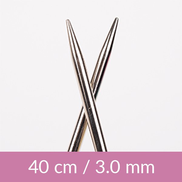Cirkulære strikkepinde - Messing - 40 cm 3,00 mm / 15,7 tommer US 2½ - Rundpinde, Strikkepinde, Strikning, Strikke, hækle, knytte og væve