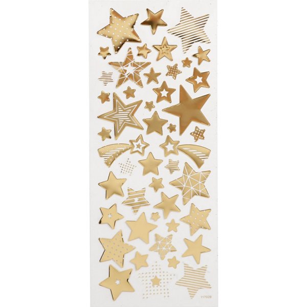 Stickers - guld - stjärnor - 10 x 24 cm Stickers - guld - stjärnor - 10 x 24 cm