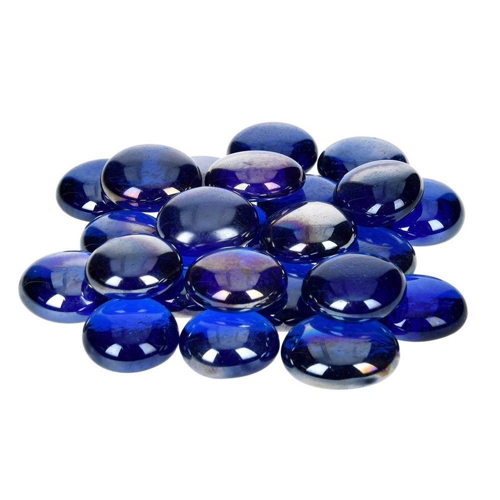 Glassten Glitrende 18-20 mm - Blå 100 g/20-30 stk. - Buede glassten, Smådekorationer, Strøelse, klistermærker & små dekorationer, Dekorationmateriale,