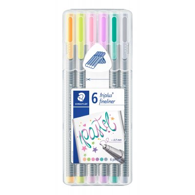 Fineliners Triplus 0,3 mm Pastell - 6 penner