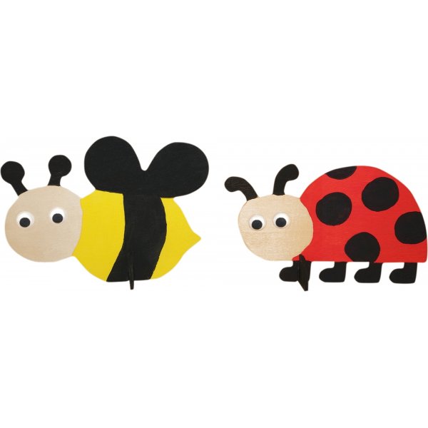 Träfigurer med hållare - 10 st Träfigurer med hållare - 10 st