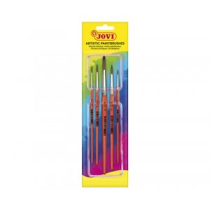 Penselset - Jovi - 5-pack rund spets naturligt hr storlek 0, 4, 6, 8 and 12