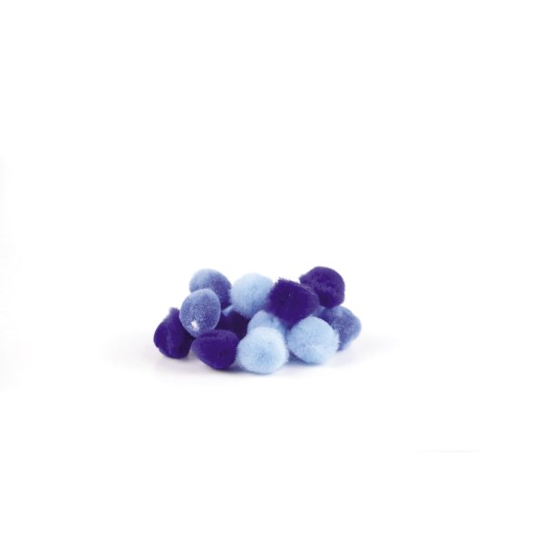 Pomponer i blå nyanser, 15 mm, 45-pack Pomponer i blå nyanser, 15 mm, 45-pack