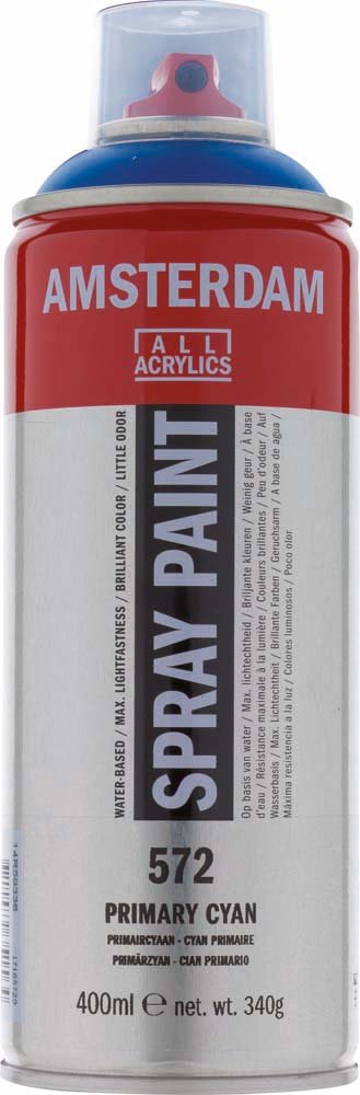 Amsterdam Spray 400 ml - Primary Cyan - Spraydåser, Spraymaling, Hobbyfarve