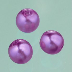 Glassperler voks glans 6 mm - aubergine 40 stk.