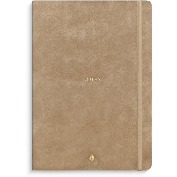 Notesbog Deluxe A5 glat beige linjeret Notesbog Deluxe A5 glat beige linjeret