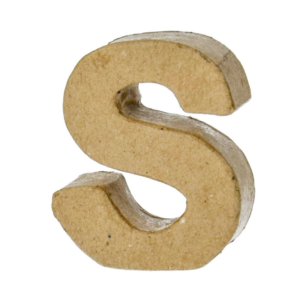 Djupa Papbogstaver 5x4,3x2 cm - S - Papfigurer, Papirartikler, Dekorationsrammer, Hobbymateriale, Håndværk
