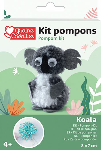 Gör-det-själv-kit för pompom - koala Gör-det-själv-kit för pompom - koala