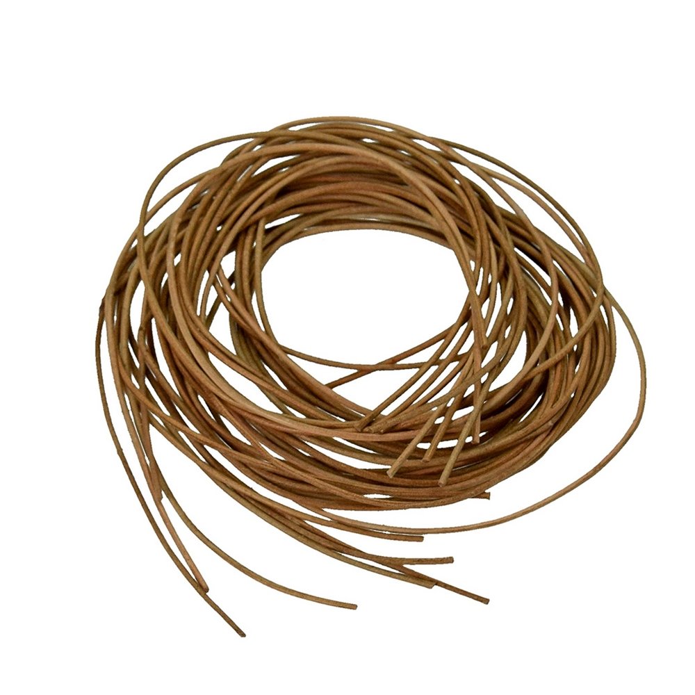 Læderbånd Ø1,5 mm - Naturlig 1 m - Læderbånd, Bånd & dekorationsbånd, Tekstilbånd & snor