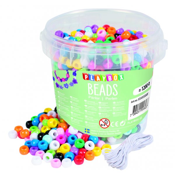Plastpärlor i Hink - 1200 st Plastpärlor i Hink - 1200 st