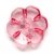 Knapp Blomst 1-hull 18 mm 4stk - Gjennomsiktig rosa