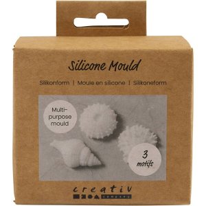 Silikonform Sj�p�lse, konkylie og skall 3,5-6 cm 3-pakning