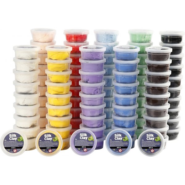 Silk Clay® - mixade färger - 10 x 10 x 35 g Silk Clay® - mixade färger - 10 x 10 x 35 g