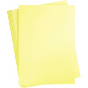 Farget papp - lys gul - A2 - 180 g - 100 ark