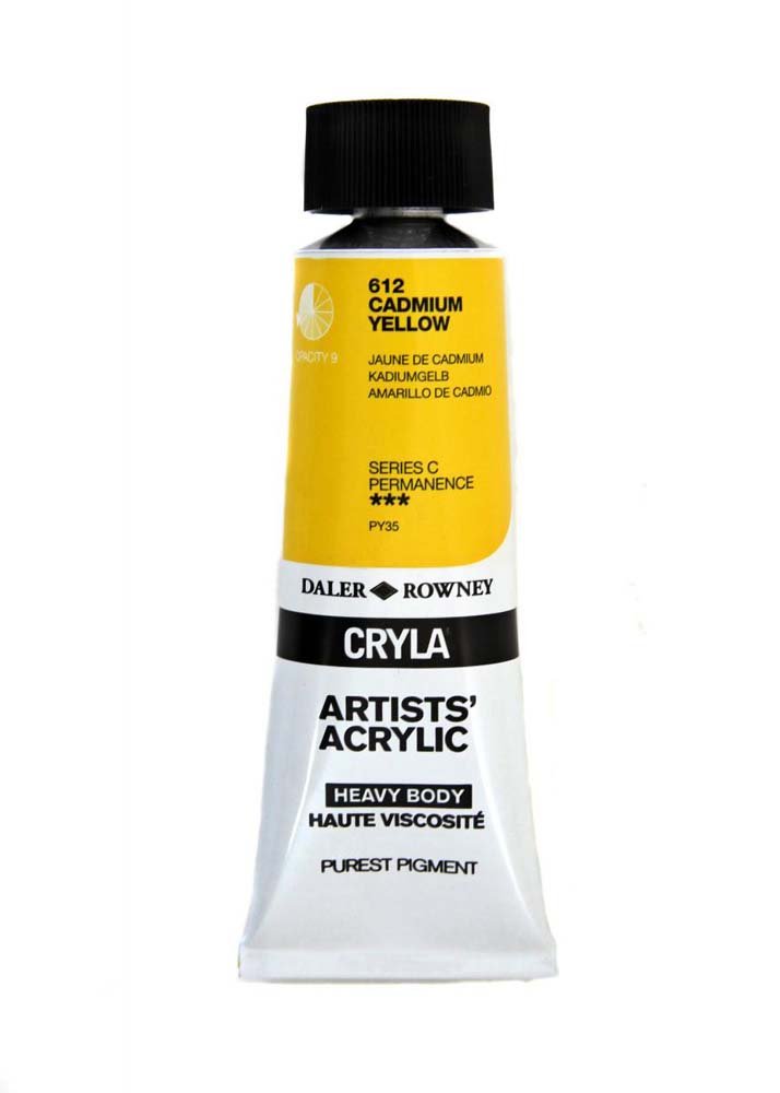 Akrylmaling Cryla 75 ml - Cadmium Yellow - Akrylfarver, Kunstnerfarver