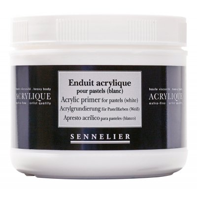 Akryl medium Sennelier 500Ml - Akrylprimer for pasteller (hvit)